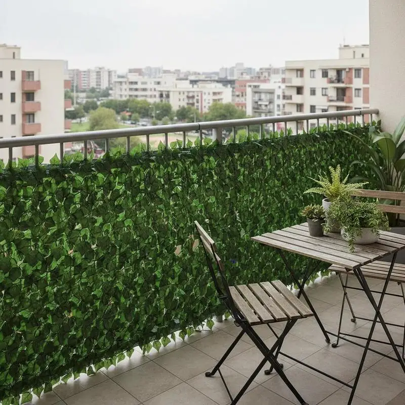 

Artificial Hedge Panel 59 x 98 in For Yard Garden Balcony, Greenery Fence Screen Mesh Cloth Backing Strengthened Joint Faux Ivy Vine Leaf Decoration