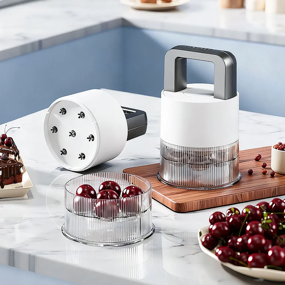Press Type Fruit Corer,Portable Push Down Cherry Corer,Large Capacity Multifunctional Fruit Corer,For Home Kitchen Essential