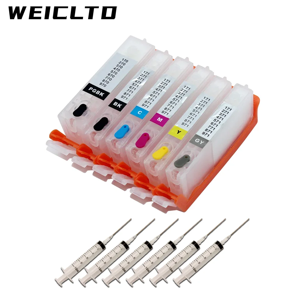 AUS PGI-670 CLI-671 Refill Ink Cartridge with Chip for Canon MG7760 MG7765 MG7766 MG6860 MG5760 MG6865 MG5765 TS6060 TS5060