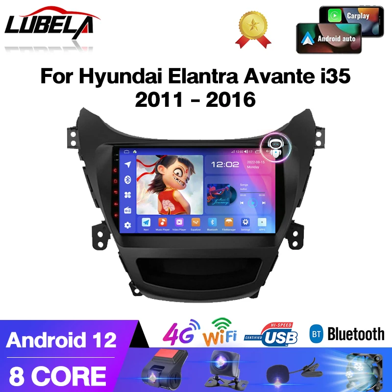 

Car Audio 2Din Android Autoradio For Hyundai Elantra Avante I35 2011 - 2013 2014 2015 2016 Car Radio 4G WIFI DSP 9inch Audio