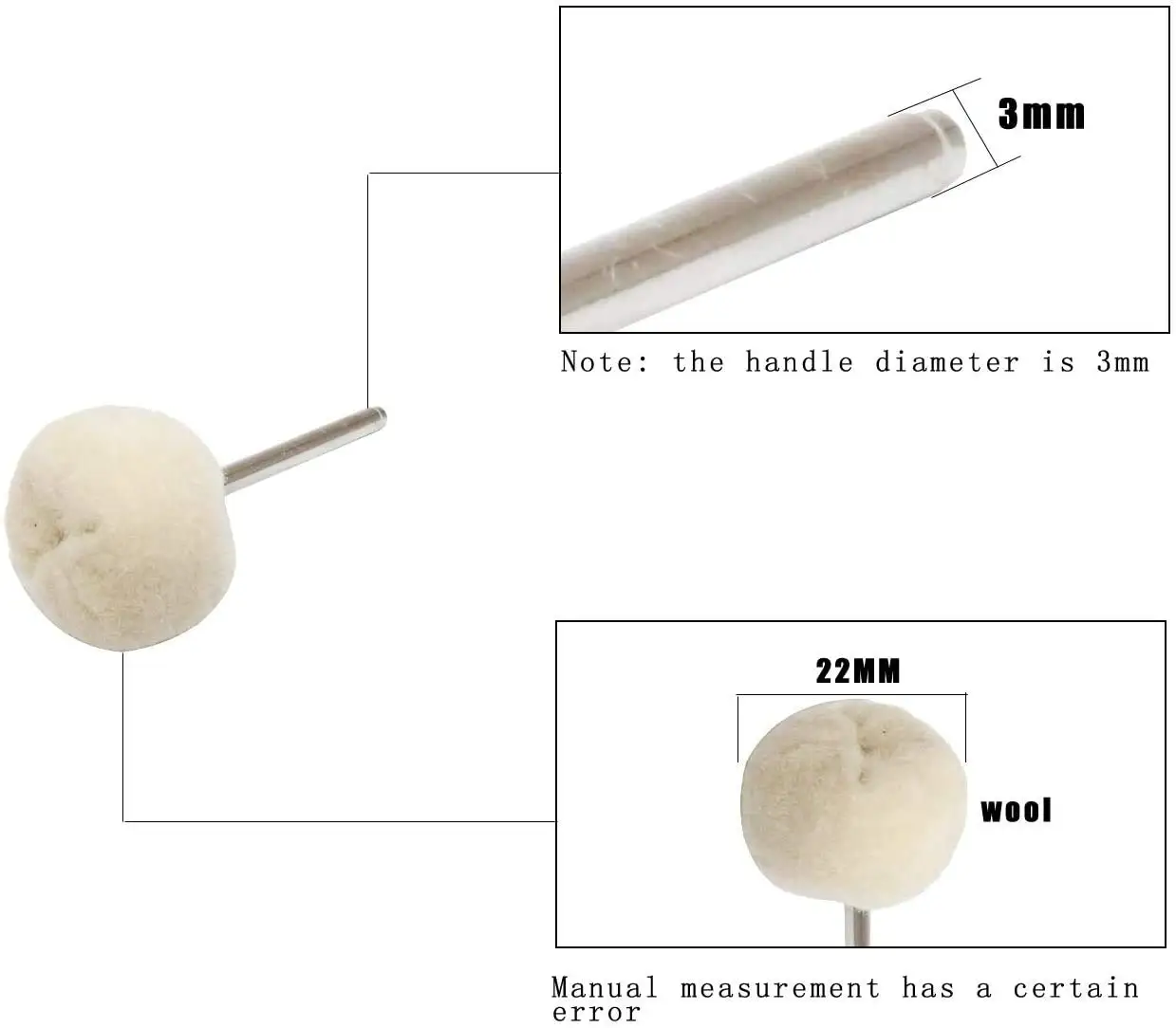 Juego de ruedas de pulido de mandril de 3 MM, 40 piezas, rueda pequeña de pulido de algodón para Dremel, accesorios de herramientas rotativas, Kit de pulido de joyería de reloj