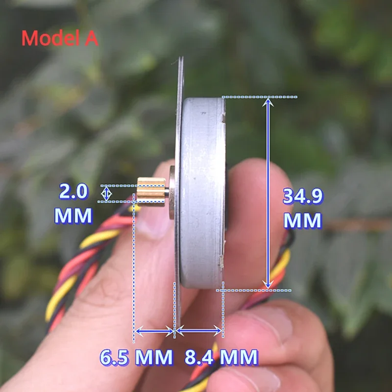 1PC DC 5V-12V Precious 2-Phase 4-Wire Stepper Motor Micro 35MM Round Stepping Motor with Copper Gear for Printer