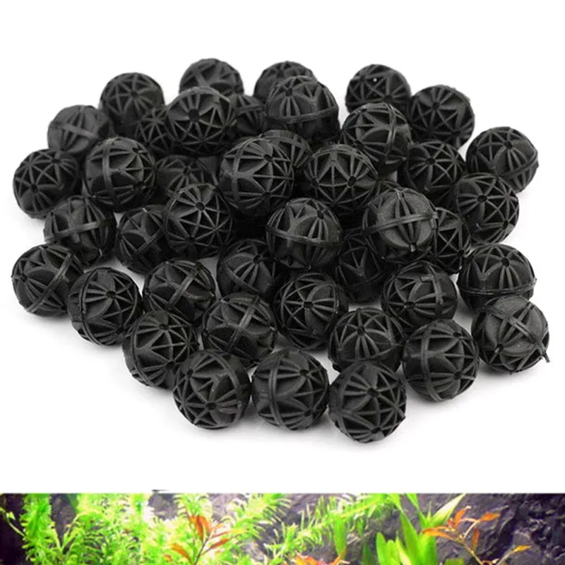 

100 pcs Fish Tank Filter Reef Bio D16mm Balls Fish Tank Air Pump Canister Biochemical Cotton Filter Aquarium Pond Accessories