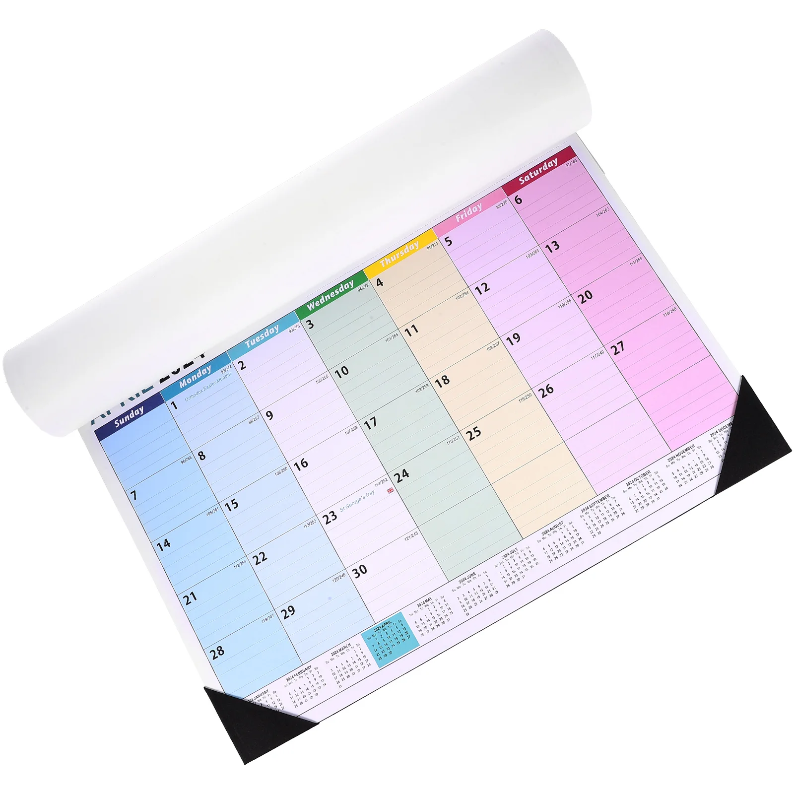 

18 Months English 2024 2025 Countdown Monthly Planner Sturdy Home Office School Use Clear Printing Blank Space 2024 Wall