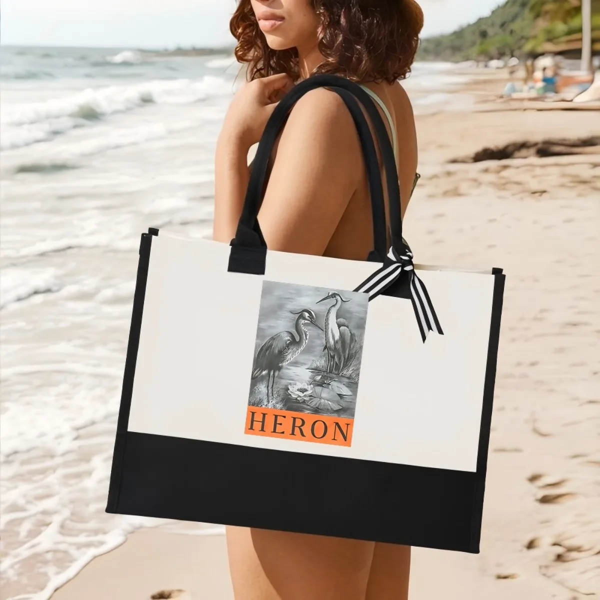 القطن المطبوع 2026 وصول جديد الموضة العملي واسعة قابلة لإعادة الاستخدام حمل حقيبة نمط طباعة 2 لهجة الثقيلة كبيرة