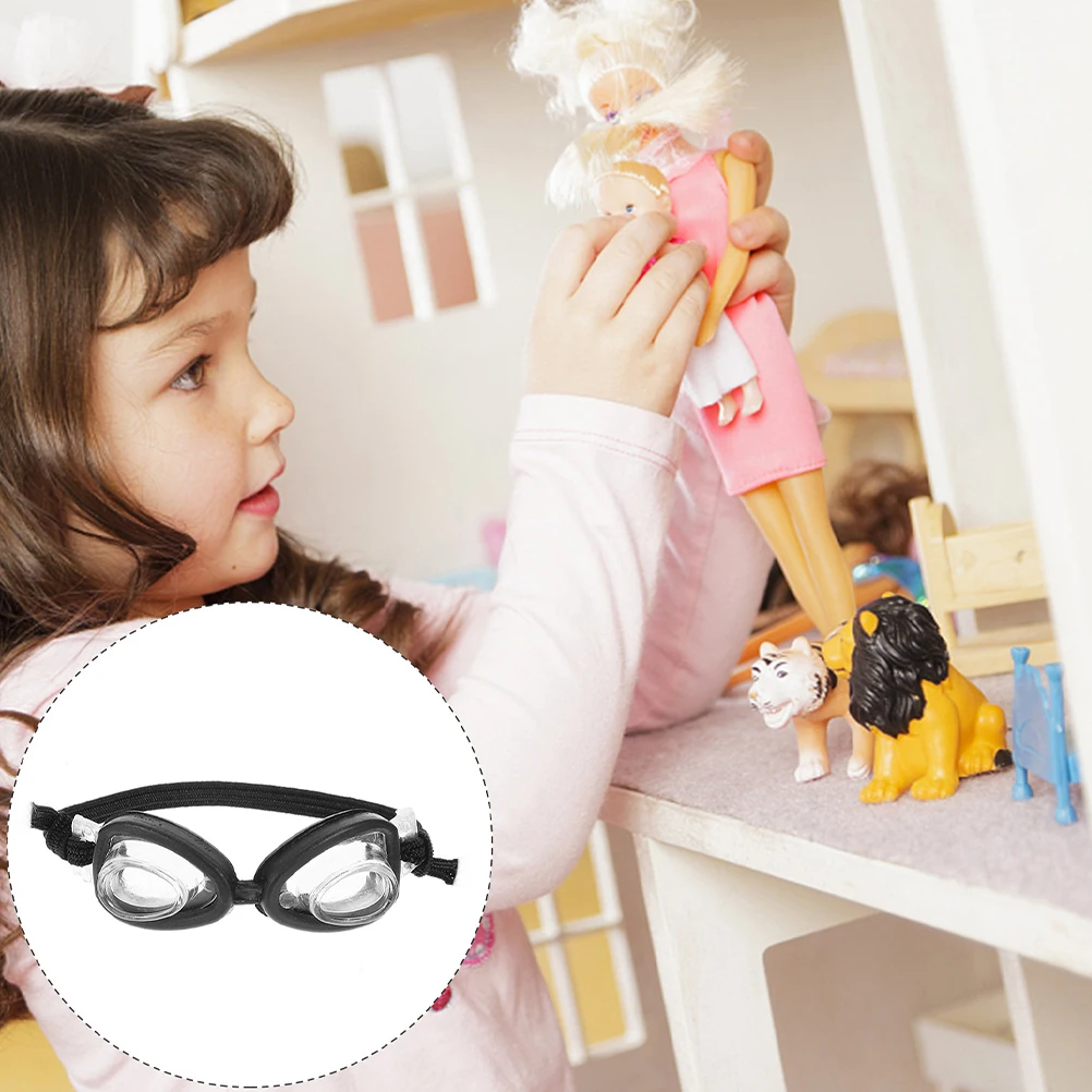 

2 Pcs Mini Swim Goggles Decoration Toys Dollhouse Swimming Eyewear Dress up Glasses