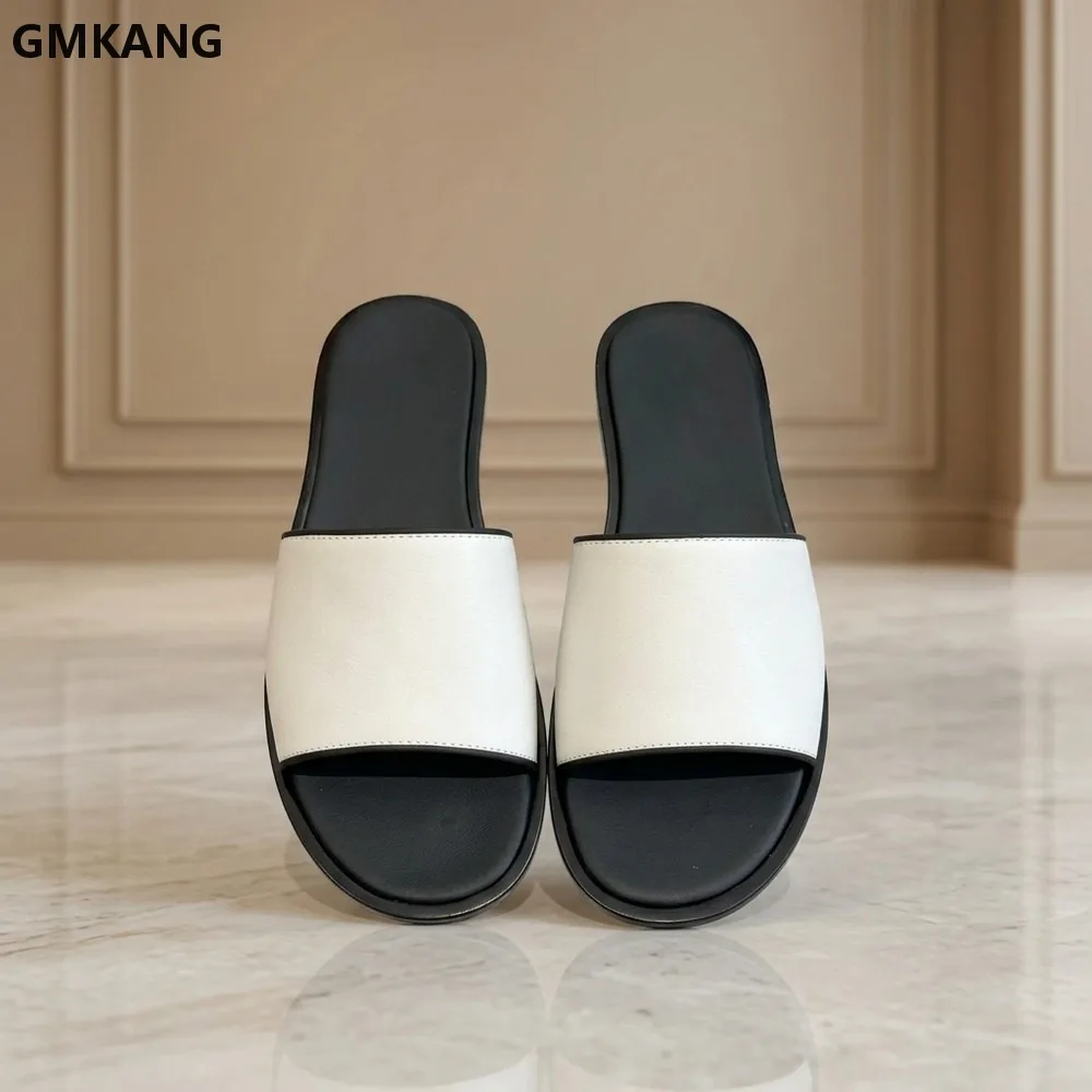 Women Flat Slides Summer Casual Slip On Slippers Outdoor Beach Sandals Comfortable Non-Slip Sole Soft Cushion