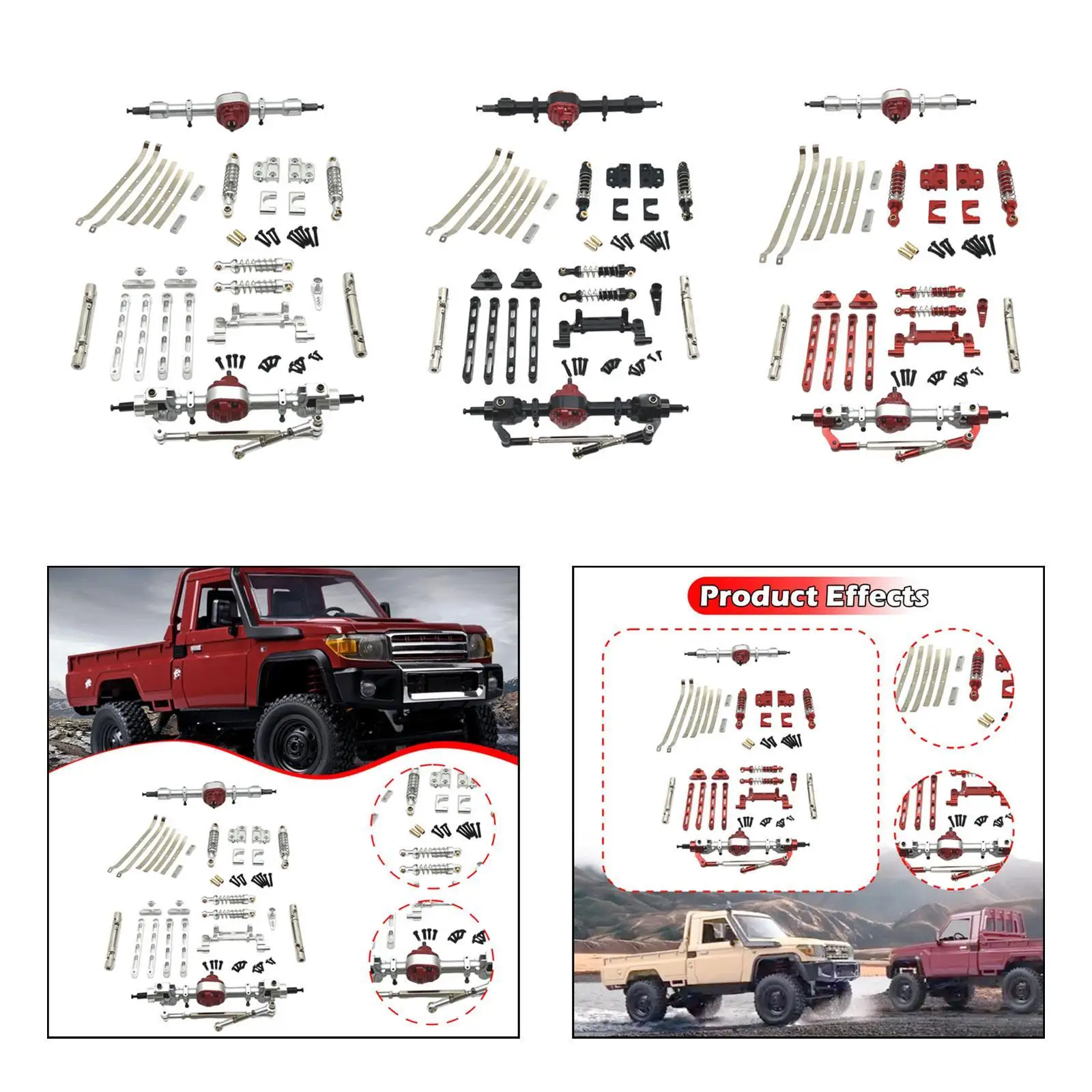 Część do tuningu samochodu RC, modyfikowane podwozie, łatwa instalacja, przód i tył.