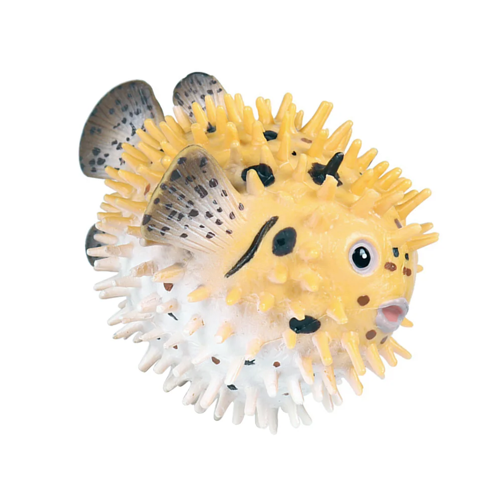 Toy Children’s Toys Simulation Puffer Fish Model Desktop Decor Cartoon Cognitive Marine Life Take Bath Porcupine