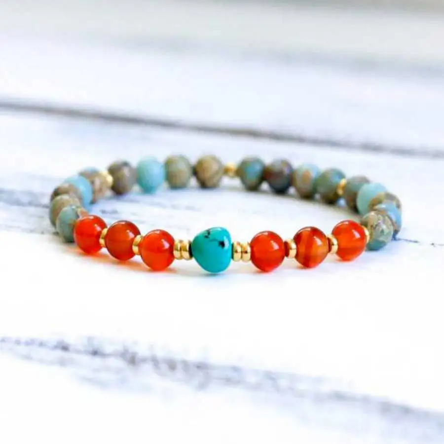 

Turquoise Beads red amber Bracelet Mala Chaplet Prayer Tibetan Nirvana Stone Meditation zazen Men's Jewelry elastic Sacred