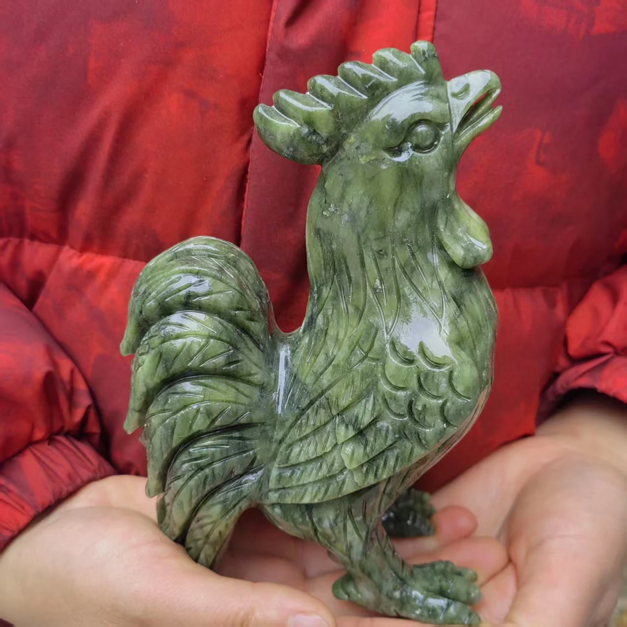 1 قطعة تمثال اليشم إليجال الأخضر الطبيعي للثروة حسن الحظ تمثال الوحش ، تحارب قبالة الشر الطاقة الحرس باب الأسد #1