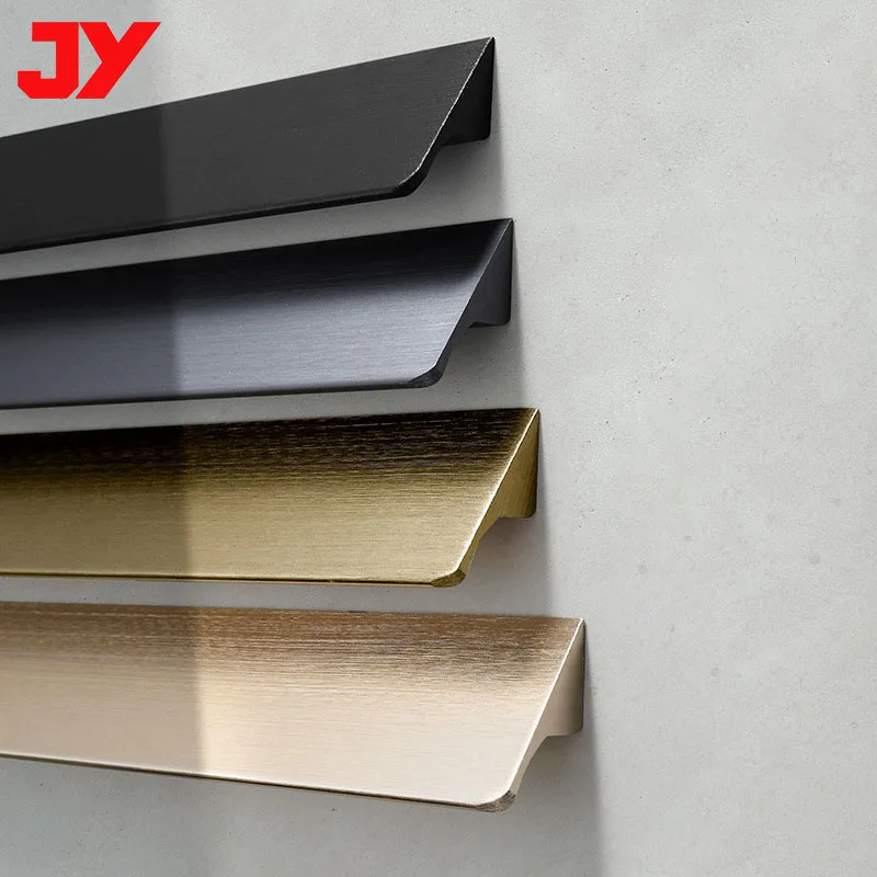 114mm-338mm Door Handles Aluminium Alloy Kitchen Door Pulls Balcony Bedroom Black Gold Grey Furniture Handle Door Hardware