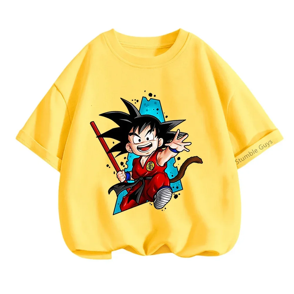 Dragon Ball Z Son Goku 3-14 children T Shirt Summer Anime Teen Clothes Fashion Casual T-shirt Boy Clothing Tshirt children Tops