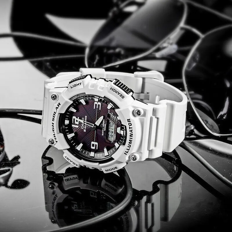 ساعة كاسيو للرجال مقاومة للماء رياضية كاجوال كوارتز تعمل بالطاقة الشمسية على الطراز الياباني الكوري للرجال