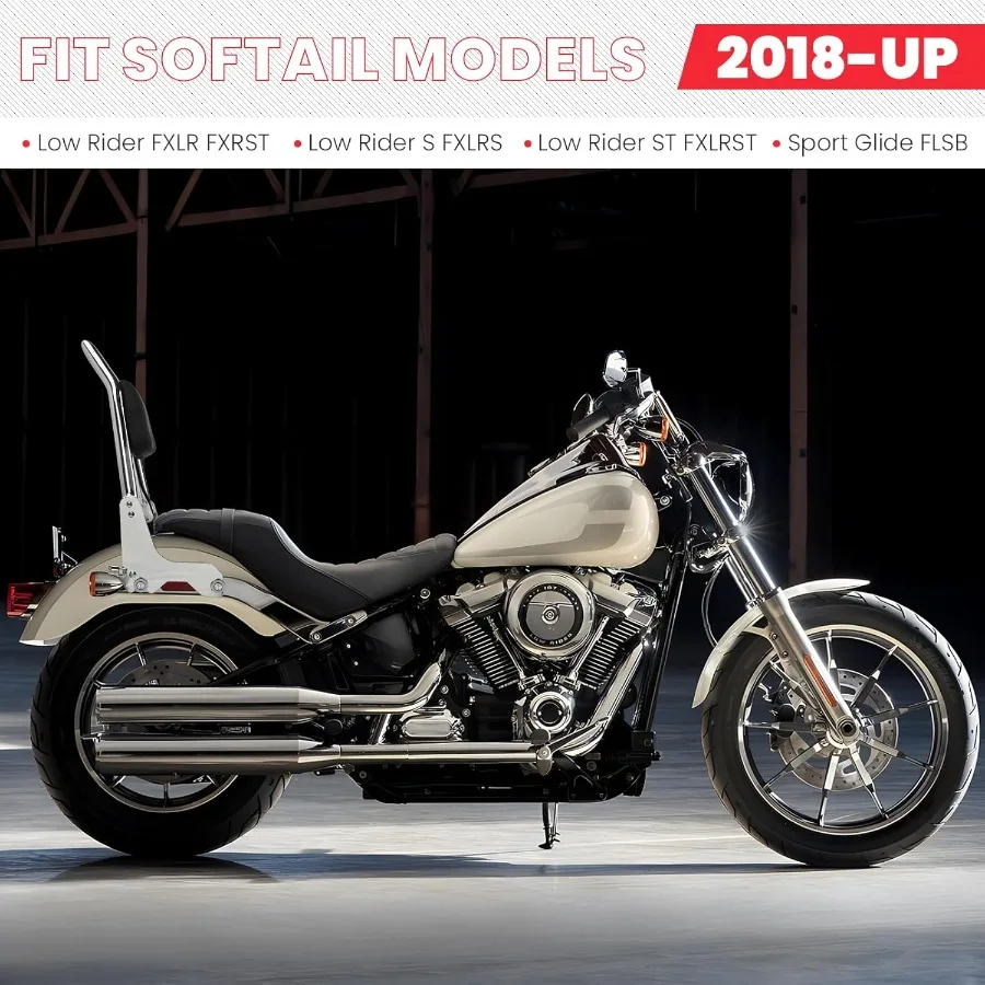 مسند ظهر للركاب من الكروم سيسي بار لنماذج Softail Low Rider Sport Glide Harley Davidson FXLR FXLRS FXLRST FXRST FLSB موديلات 20182 #5