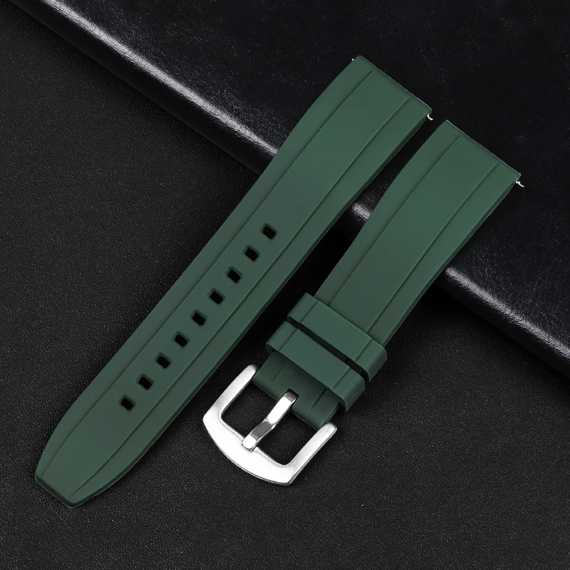 Quick Release Silicone Watch Strap 20mm 22mm Soft Rubber Sports Watchband Black Green Orange Blue Wristband Women Men Bracelets