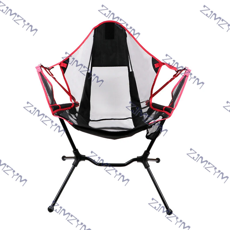 Outdoor Camping Folding Rocking Chair For Trips Leisure Chair With Pillows Fishing Beach Stool Adjustable Camping Rocking Chair