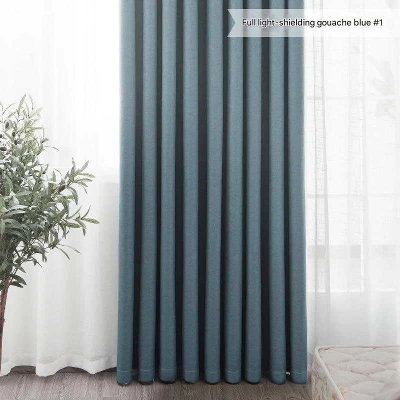 Full blackout cotton and linen curtains for sun protection living room bedroom balcony office study room decoration