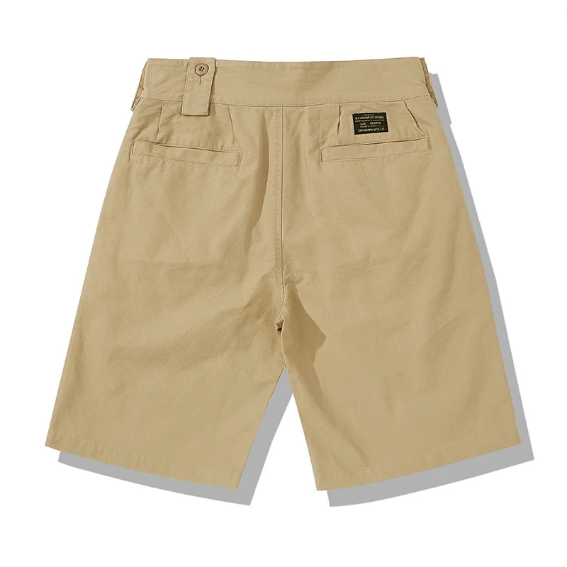 Summer Cargo Short Men Vintage Solid Color Double Loop Bermuda s s Straight Knee Length Military Combat Pants