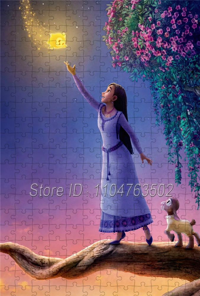 Disney filme animado desejo quebra-cabeça 108/200/300/500/1000 peças quebra-cabeças dos desenhos animados adulto jogo de descompressão coleção artesanal