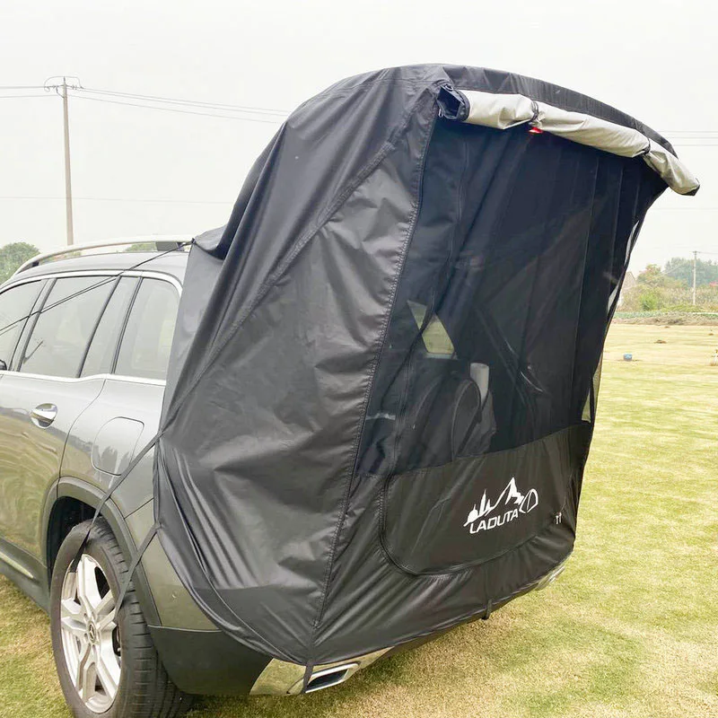 

LADUTA Car Trunk Tent Sunshade Rainproof Tailgate Shade Awning Tent for Car Self-Driving Tour Barbecue Outdoor Camping Black