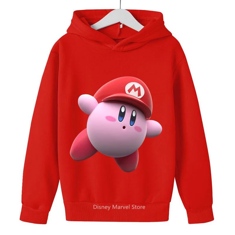 2024 Autumn Hoodie with Kirby Game Print - Kids\' Fashionable Outdoor Wear for Boys & Girls - Ideal for Ages 3-14