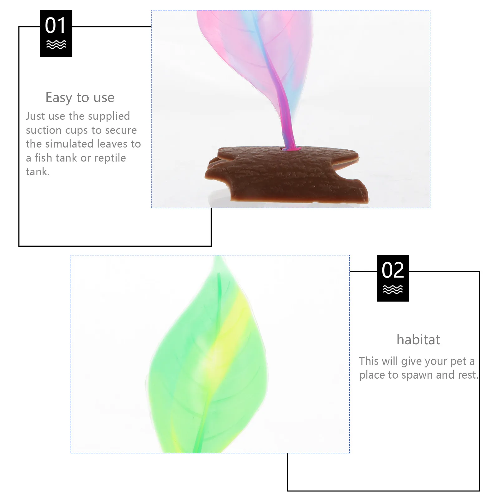 

4Pcs Simulation Betta Resting Leaf Silicone Bed Colorful Fish Tank Ornament Fish Spawning Land Pad Resting Spot