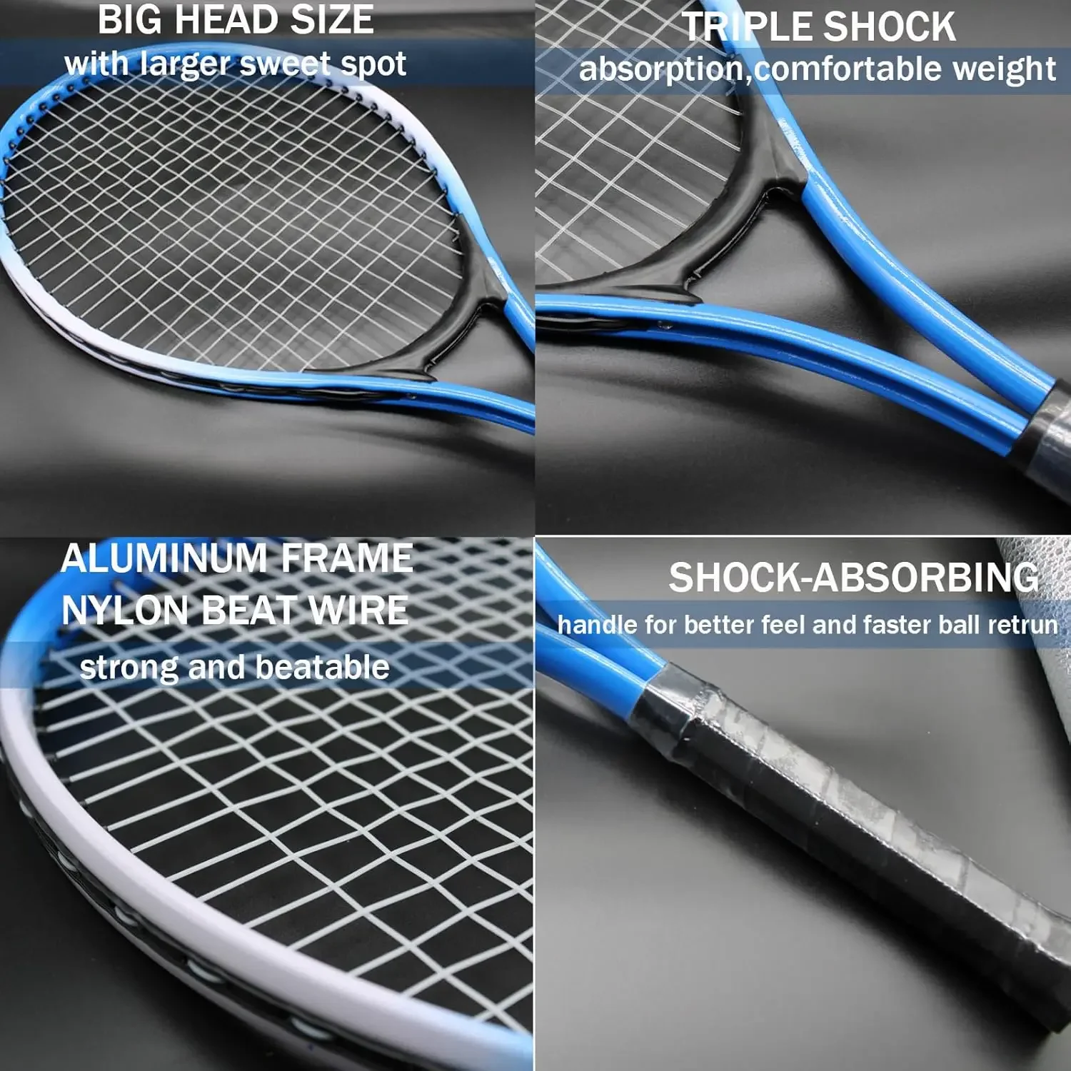 2026 2026 High-Performance Tennis Racket Yellow Wood Grip Nylon Net with Elastic Carbon Strings for Trainingpromote Sales