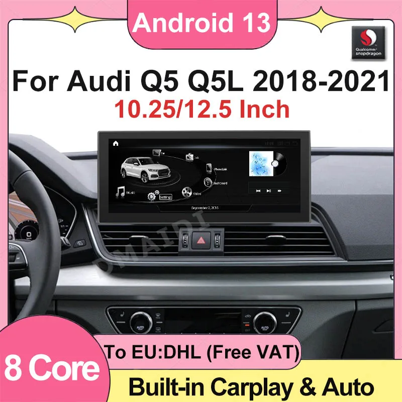 Wireless Carplay Android Auto Car Radio For Audi Q5 Q5L 2018-2021 Multimedia Player GPS Navigation Bluetooth Touch Screen 4G DSP