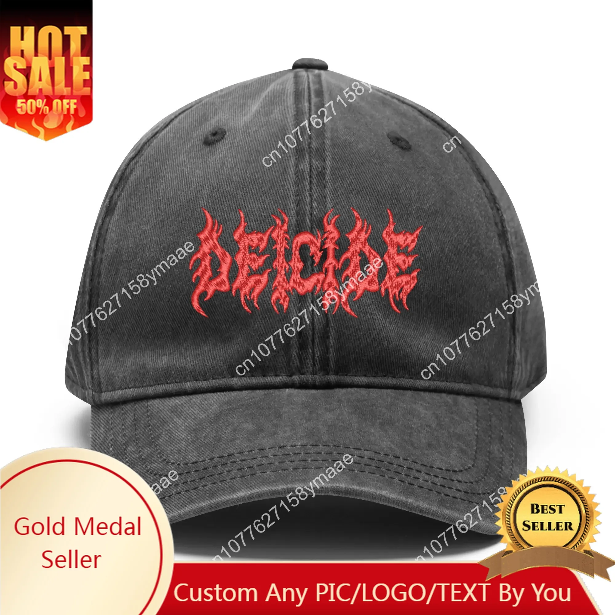 

Deicide Band Embroidery Hats Mens Womens Sports Baseball Hat Hip Hop Customized Made Caps Personalized Text Cowboy Trucker Cap