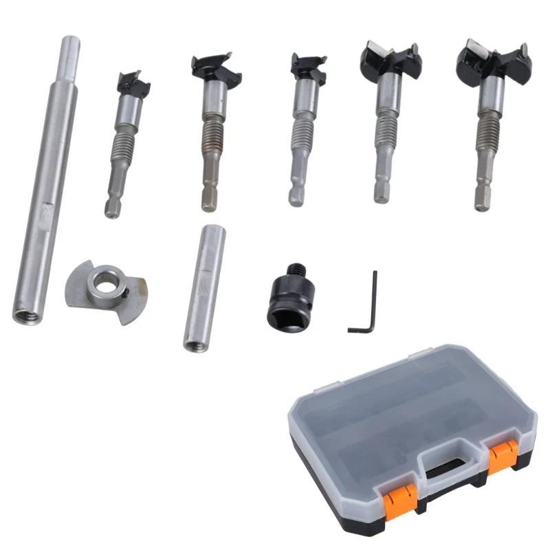 Heavy Duty Woodcraft Hinge Hole Cutter Set, Drill Bits Accessories for Precisions Boring Multiple Size 15/20/25/30/35mm