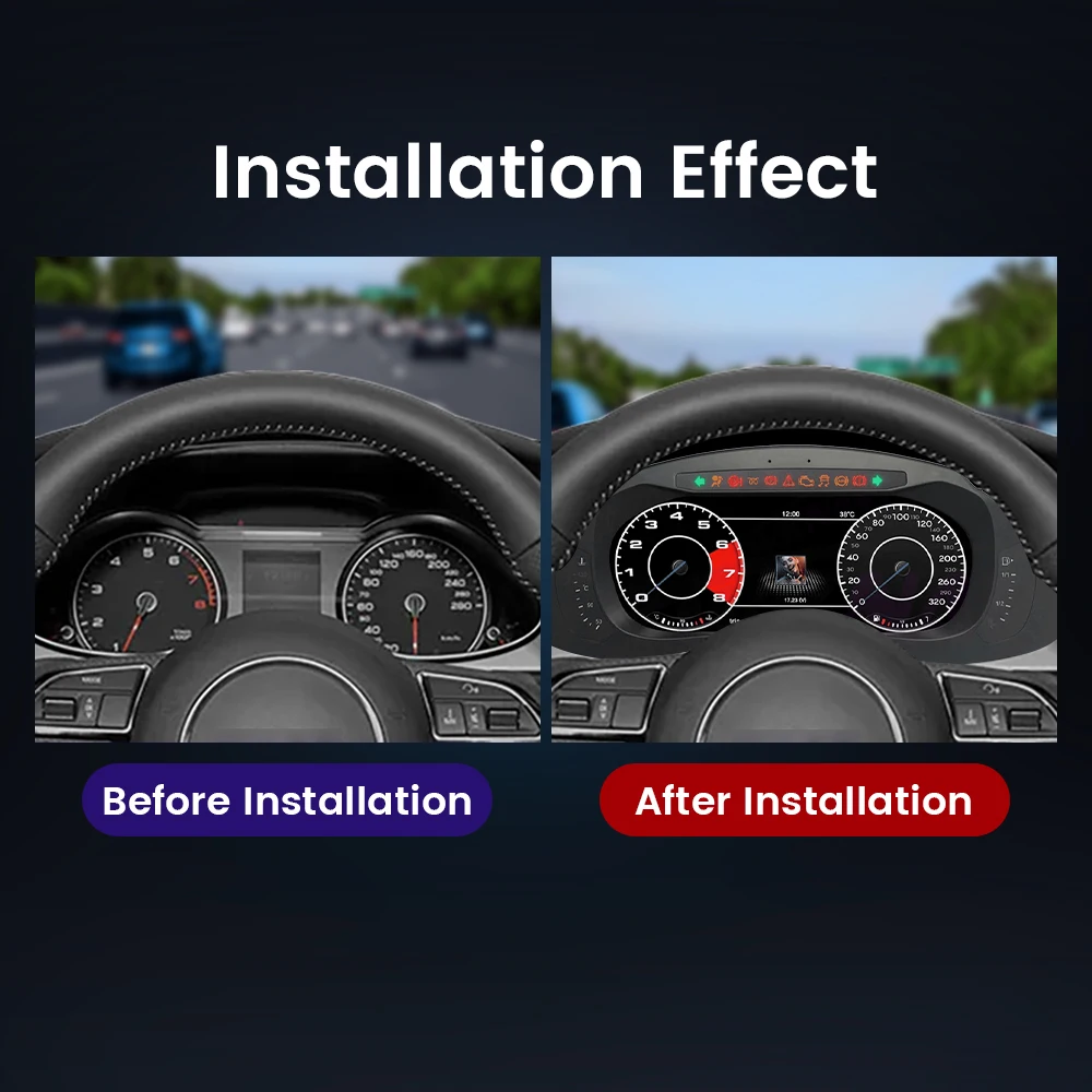 10.25 "lcd painel digital do carro cluster para audi a4 rs4 a5 s5 rs5 painel de instrumentos virtuais velocímetro cockpit medidor atualização