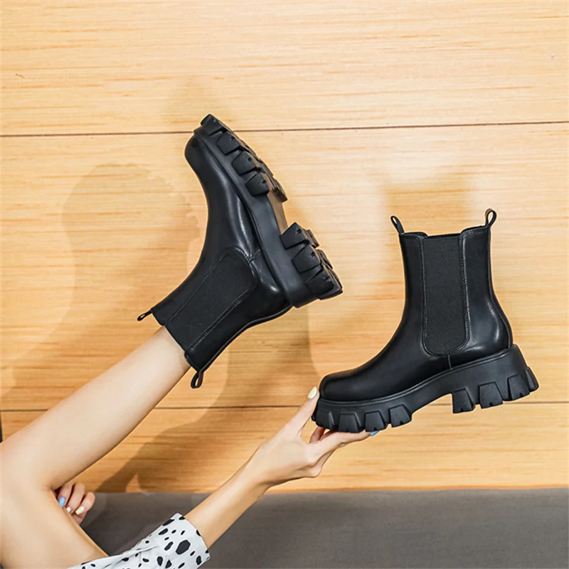 Women\'s Rubber Boots Shoes  Chelsea Boots-Women Luxury Designer Winter Footwear Round Toe Rain Lolita Ankle 2023 Fashion High He