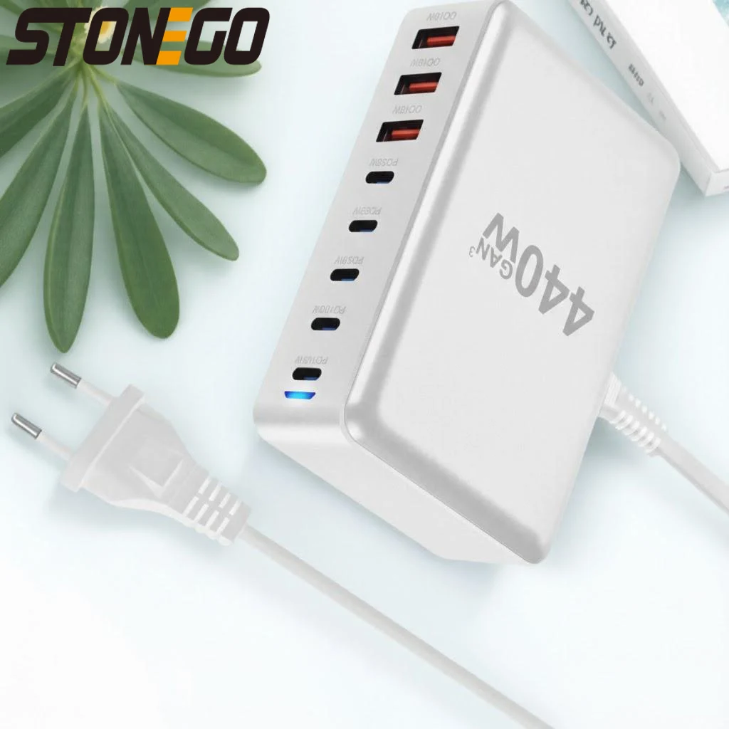 

Зарядная станция USB-C на 440 Вт с 8 портами, двойной PD 100 Вт, совместимая с MacBook Pro Air, iPad, iPhone 17, 16, 15, 14, 13 Pro Max