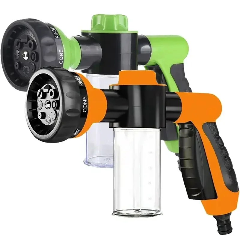 Pressure Hose Nozzle Foam Gun 8 In 1 Jet Spray Gun Soap Dispenser Garden Watering