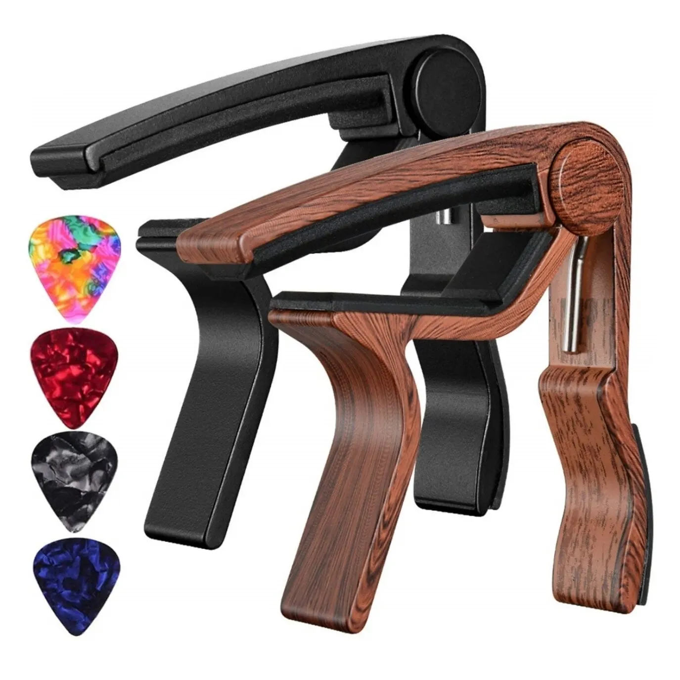 Miwayer Guitar Capo for Acoustic and Electric Guitars Rosewood Color with 5 Picks