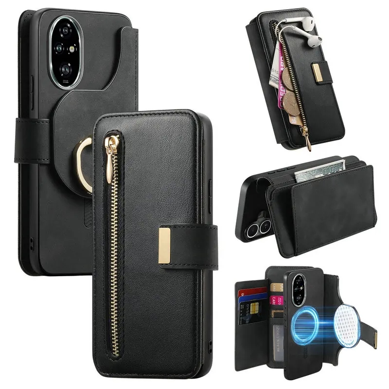 

Роскошный чехол для Huawei Nova 13 Pro 12s 11 SE 12SE Nova13 5G 2025 2 в 1, съемный кожаный RFID-кошелек Funda Nova 12 SE, чехол