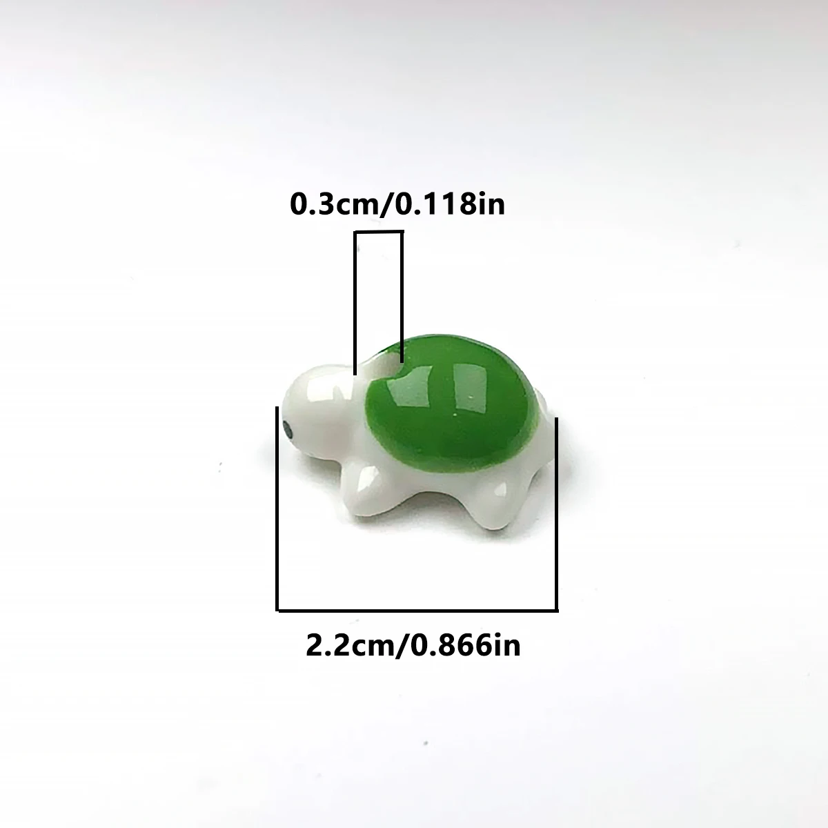 10x22mm 4pcs/set Light Green Turtle-Shaped Beads Animal Inclined Hole Ceramic Beads for Jewelry Making DIY Porcelain Bead