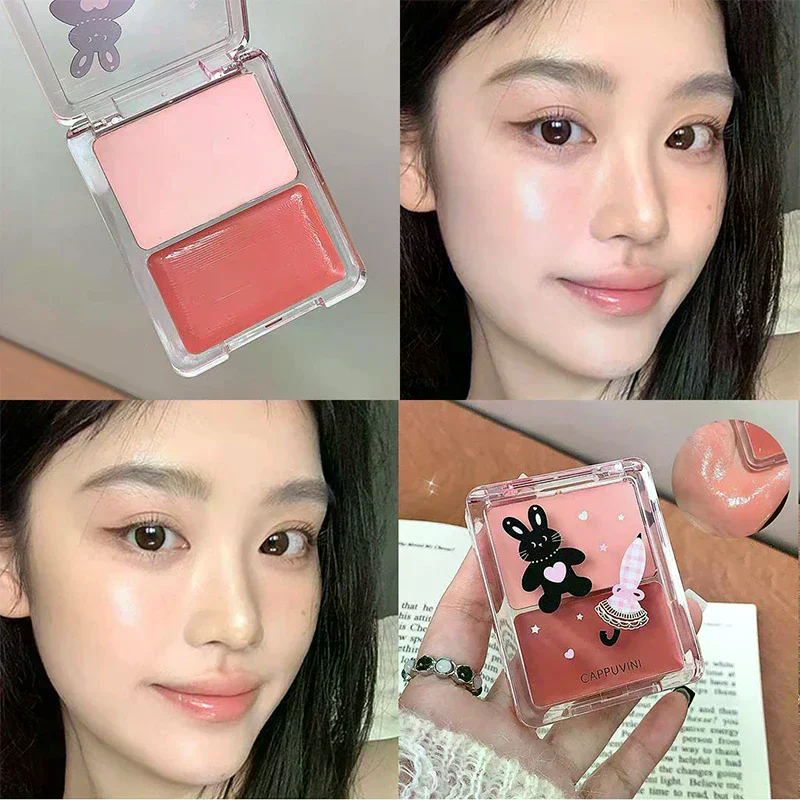 Cappuvini Water Shining Cheek Blush Highlighter Cream Hoogglans Glitter Rouge Natuurlijke Fleuren Gezicht Contouring Blush Make-up