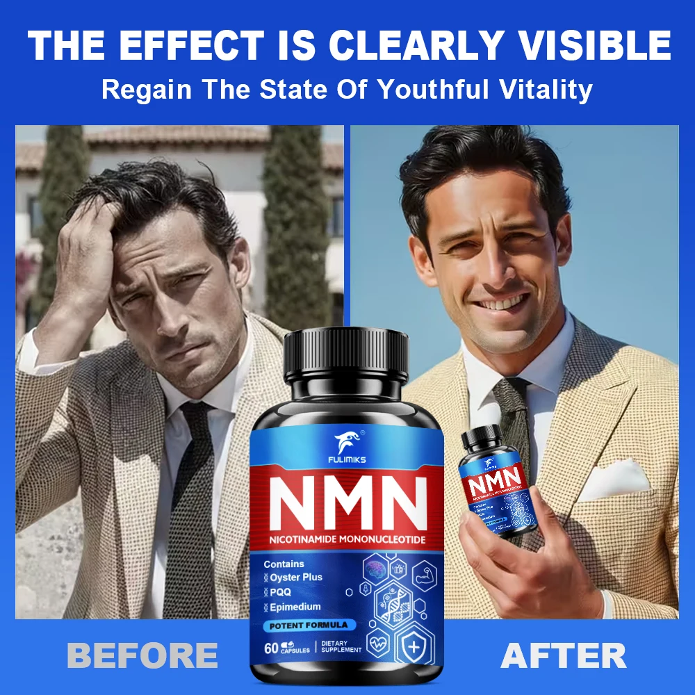 NMN Pills for Anti-Aging, Strength Energy Production, Brain & Skin Health Support, Immune Boost