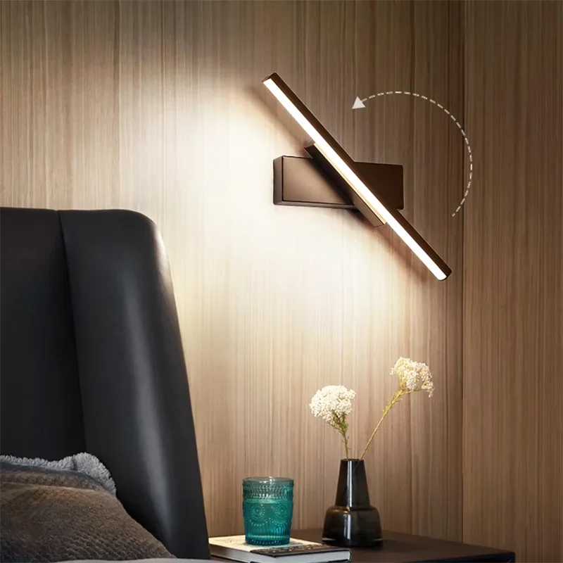 الحديثة وحدة إضاءة LED جداريّة ضوء الأجهزة تدوير مرآة حمام مصباح لغرفة النوم غرفة المعيشة خط داخلي شمعدانات جدارية تركيبة إضاءة