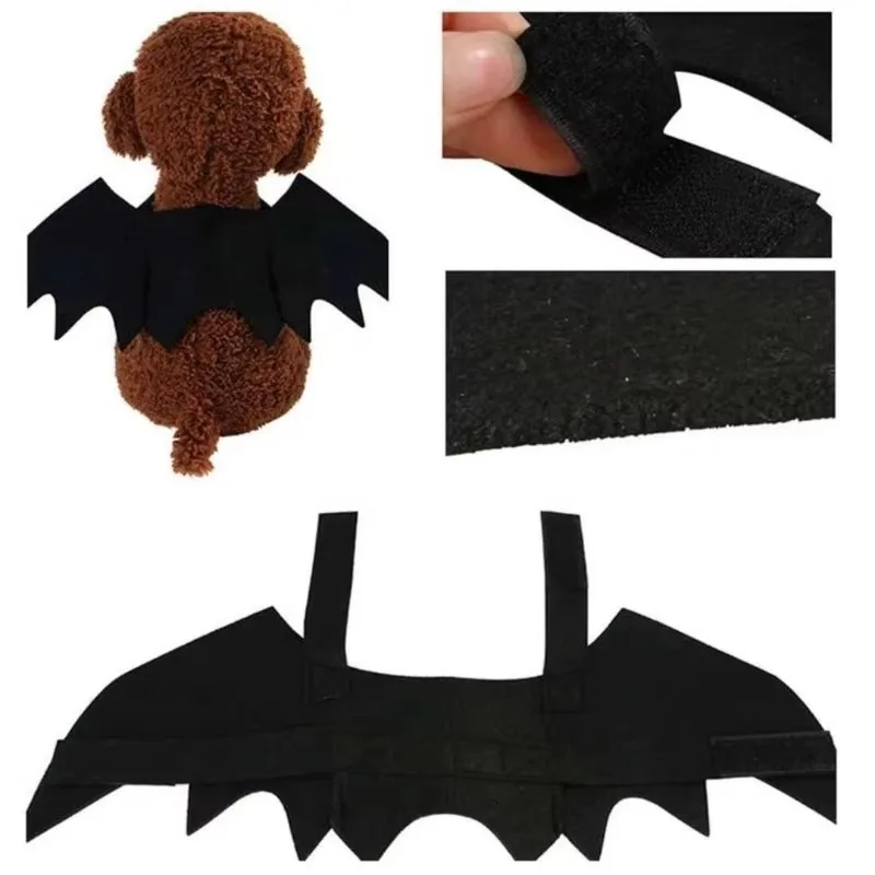 1/3 Stück Katzenflügel Halloween-Kostüme Kleines Hunde-Cosplay-Partykleid für Haustier-Welpen Feiertags-Rollenspiel-Dekor Halsband-Zubehör – Detail 4