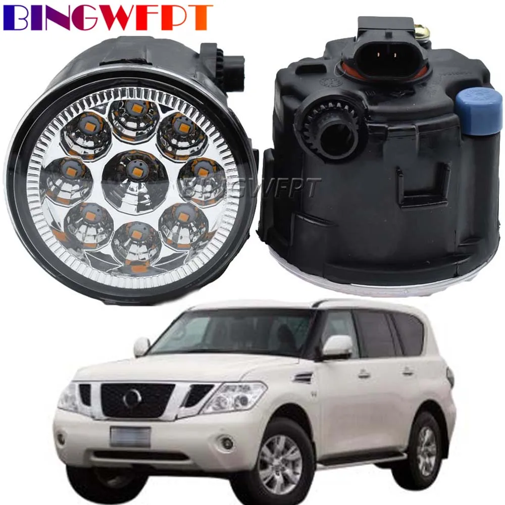 2PCS Fog Lamps Daytime Running Light Car H11 Front Bumper LED Fog Lamp For Nissan Patrol 3 III Y62 2010 2011 2012 2013 2014 2015