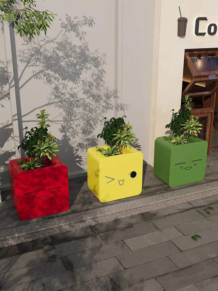 Internet celebrity outdoor flower box combination, flower bed outer pendulum customization