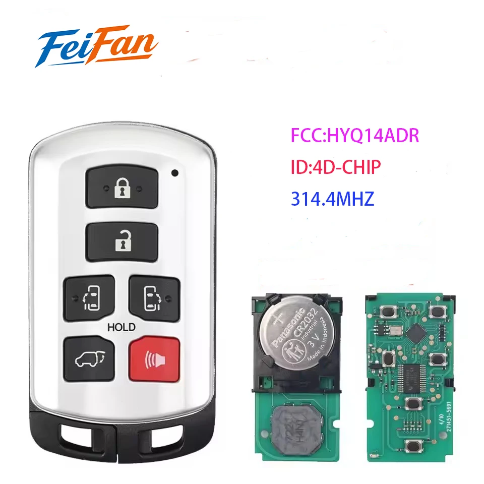 FeiFan HYQ14ADR ID74 Chip 314.3MHz Board 271451-5691 Car Remote Key For Toyota Sienna 2011 2012 2013 2014 2015 2016 2017 -2019