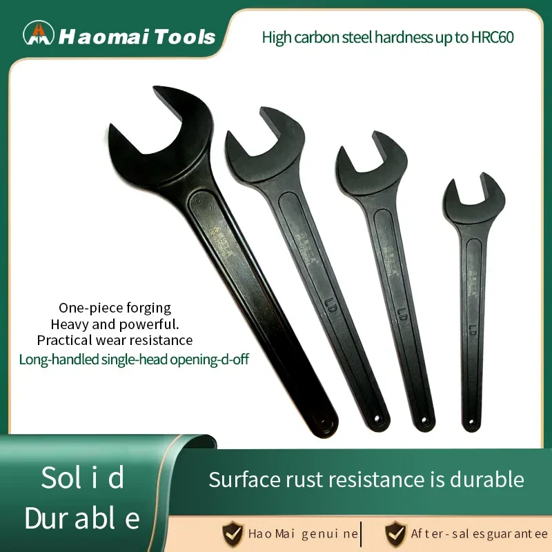 1Pcs Heavy Duty Black Single End Open End Wrench Fork Wrench 14-55mm Available 14/17/19/21/30/36/41/46/55mm