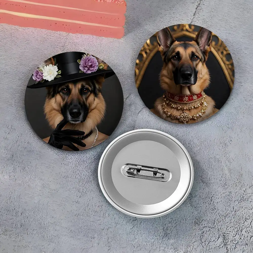 الراعي الألماني الكلب لطيف راهبة شارات مستديرة رائعة شارة دبابيس دبابيس الإبداعية للملابس قبعة ظهره هدية الملحقات #2