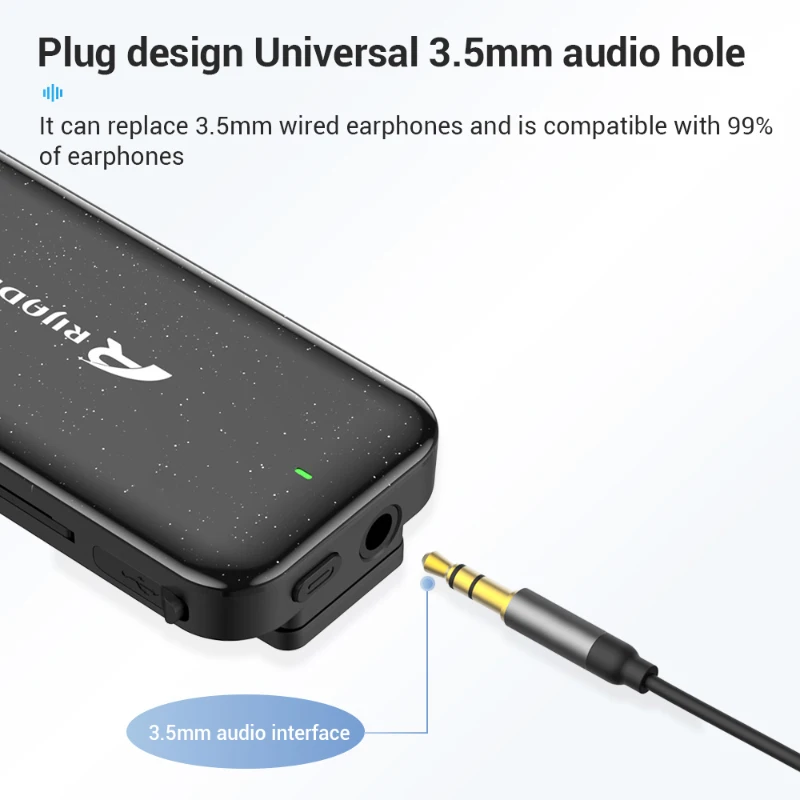 Insert Card Collar Bluetooth Earphones with Dual Ear Noise Reduction for 3.5mm Circular Hole Interface MP3 Audio Receiver Anti D