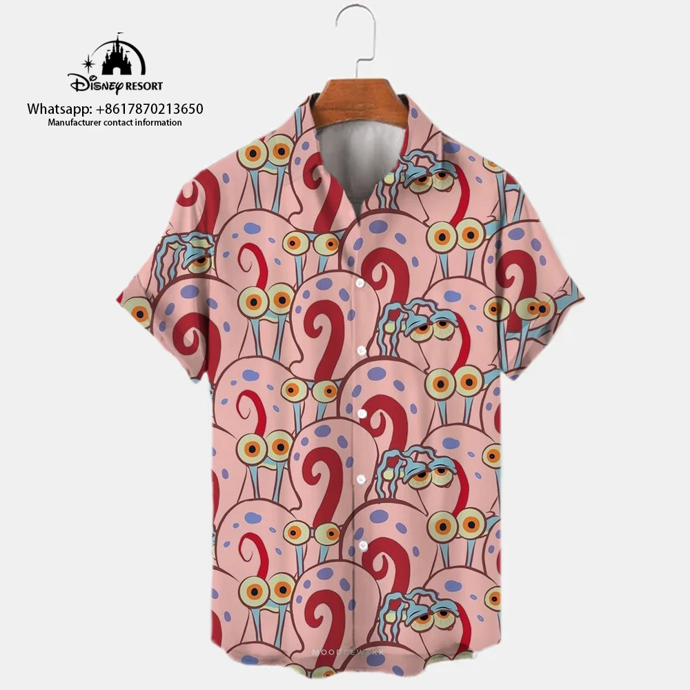 

2024 new Disney Hawaiian shirt short -sleeved casual comfortable short -sleeved shirt Disneyland short -sleeved butt shirt casua