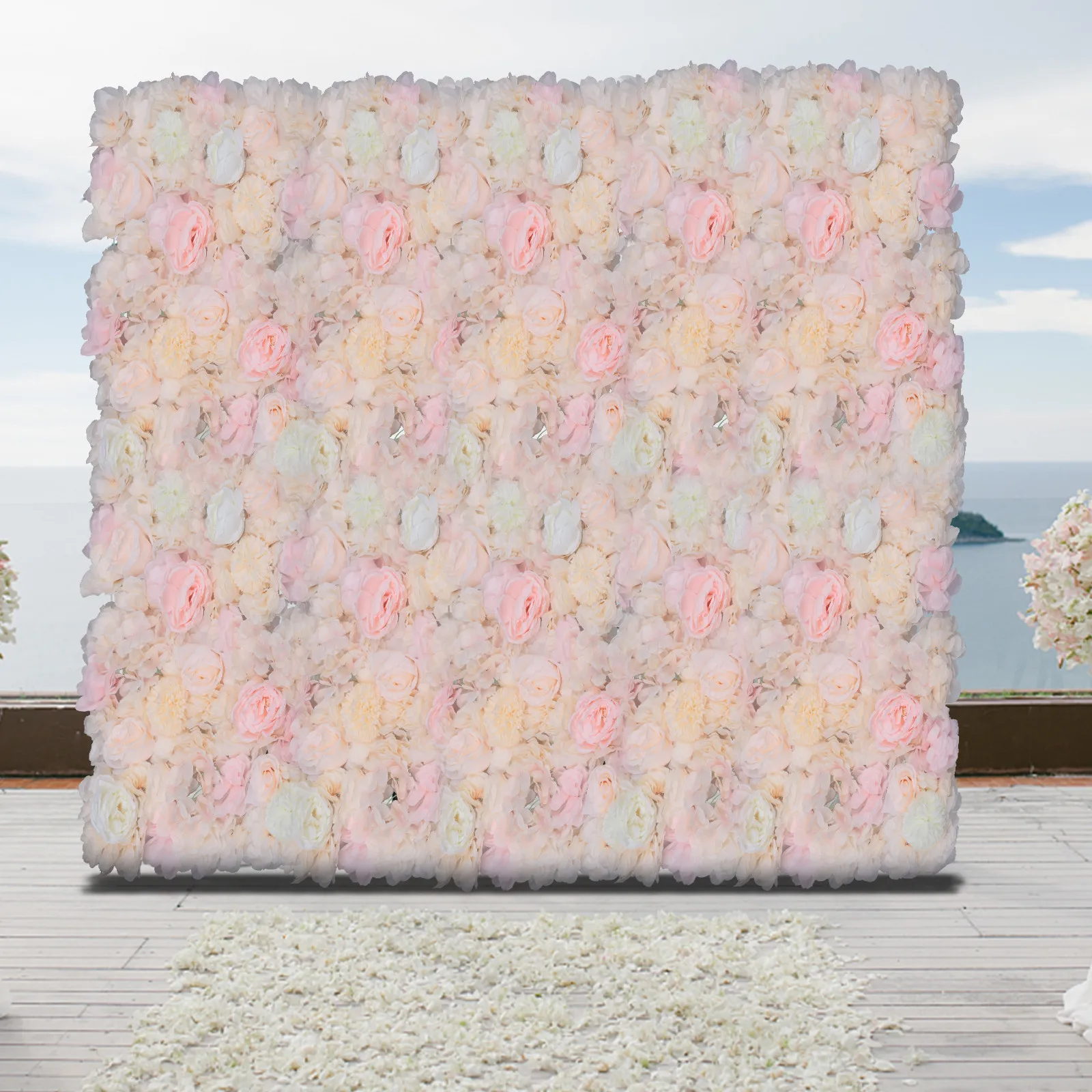 

6PCS Wedding Party Flower Wall Panels 15.7*23.6*4.72 Inch Floral Backdrop Flower Wall Decoration